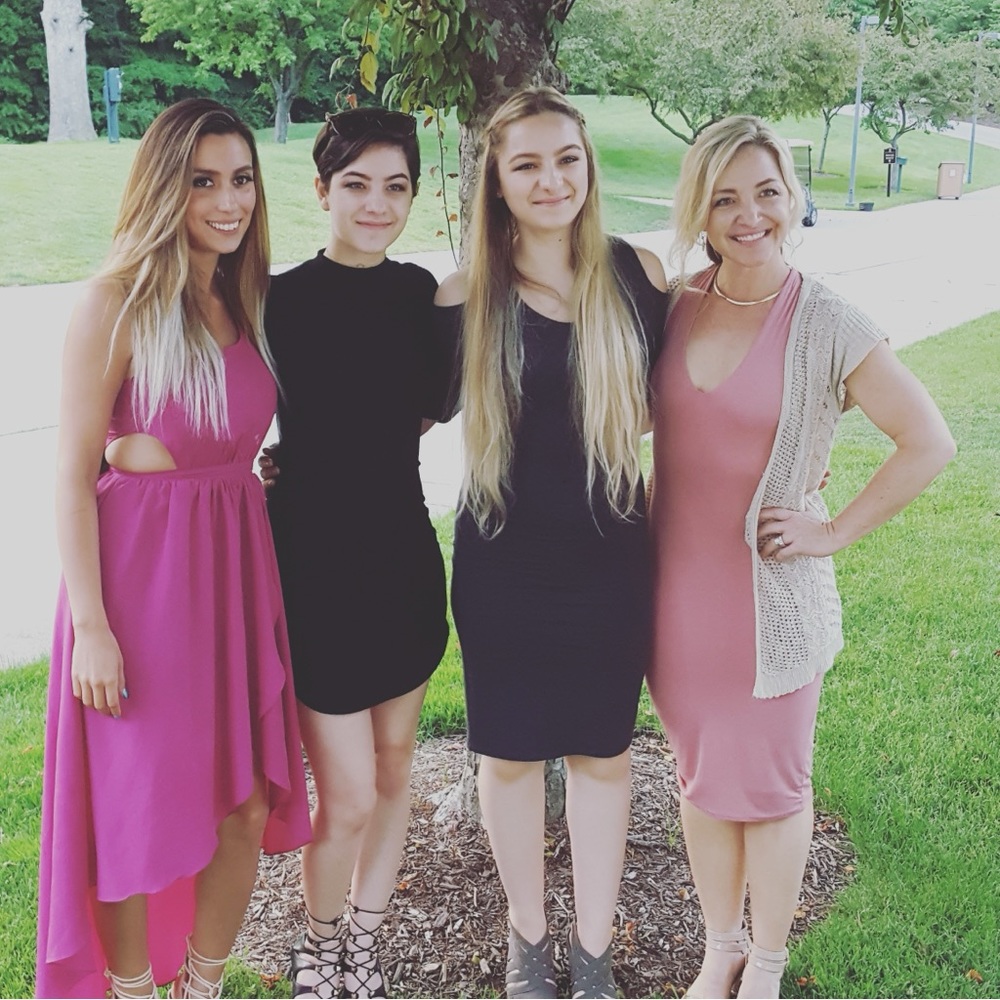 Magenta cut out dress